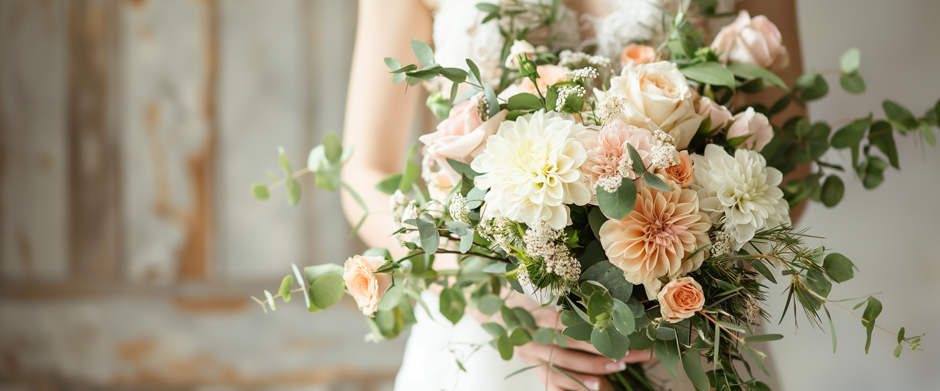 bride with flowers